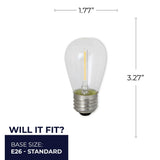 Bulbrite 776685, 0.7 Watt Clear Filament S14 Medium (E26) LED Light Bulb - 75 Lumens, 2700K