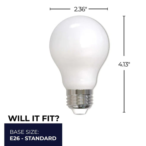 Bulbrite 776918, LED Filament 14 Watt Dimmable A19 Light Bulb with Milky Glass Finish and Medium (E26) Base - 2700K (Warm White Light), 1500 Lumens