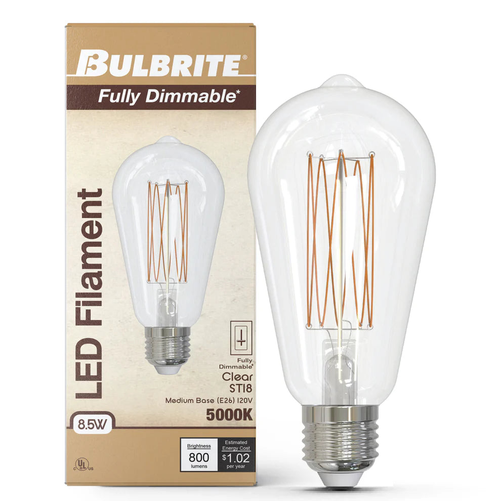 Bulbrite LED Filament 8.5 Watt Dimmable ST18 Light Bulb - Thumbnail 2