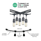 Bulbrite 48-foot String Light Kit with Clear Shatter Resistant Vintage Style S14 LED Light Bulbs