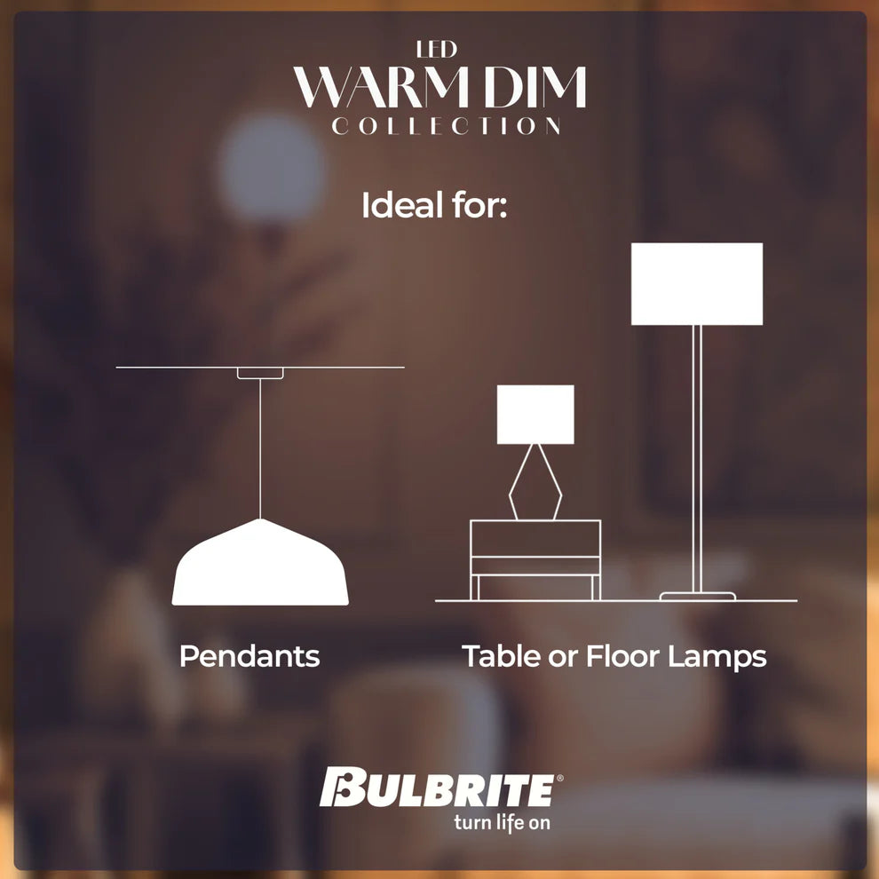 Bulbrite 9 Watt LED A19 Light Bulb, Warm Dimming 3000K (Soft White) - 1800K (Candlelight), 800 Lumens