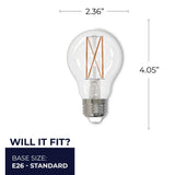 Bulbrite 776872, 5 Watt Dimmable Clear Filament A19 Medium (E26) LED Bulb - 450 Lumens, 2700K, and 90 CRI