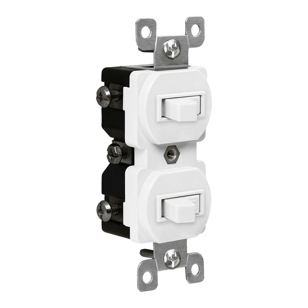 Enerlites 82150-W, Combination 15A Double Toggle Switches, Single Pole, White