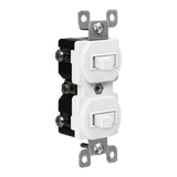 Enerlites 82150-W, Combination 15A Double Toggle Switches, Single Pole, White