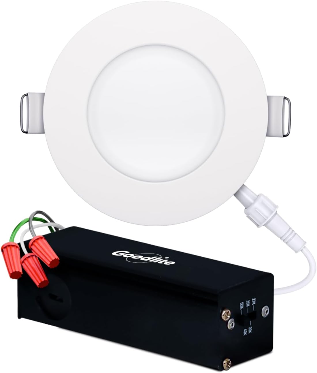 Goodlite G-20220, 3" Round Flushed LED Recessed Wafer Downlight, Selectable CCT