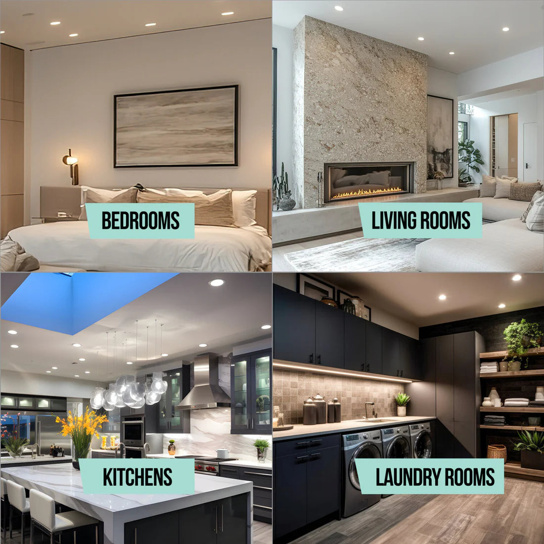 Bulbrite 773117, LED Retrofit Recessed Downlights with E26 Quick-Connect Socket, White Round - Baffled Trim - Regressed, 4000K, 650 Lumens