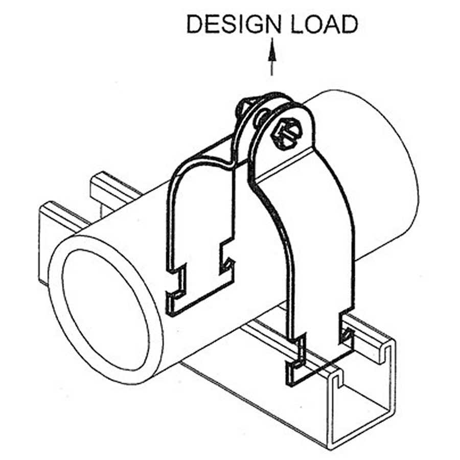 Morris Products 17526, 8" Rigid Strut Clamps, A Highly Versatile Universal Strut Clamp, 1,000 Lbs. Load Capacity