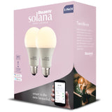 Bulbrite A19 Solana WiFi Connected Smart LED Smart Light Bulb, Frost, Pack of 2