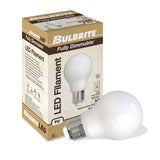 Bulbrite LED Filament 9 Watt Dimmable A19 Light Bulb with Milky Glass Finish and Medium (E26) Base - 2700K (Warm White Light), 1100 Lumens