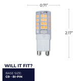 Bulbrite 770579, LED Mini T6 Dimmable Bi-Pin Base (G9) Light Bulb 35 Watt Equivalent 3000K, Clear