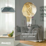 Bulbrite LED Grand Filament Nostalgic Jewel Shaped Light Bulb, 60 Watt Equivalent, Medium Base (E26),2000K, Antique