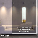 Bulbrite Incandescent Showcase, Aquarium T10 Light Bulb with E26 base, Frost, 2700K