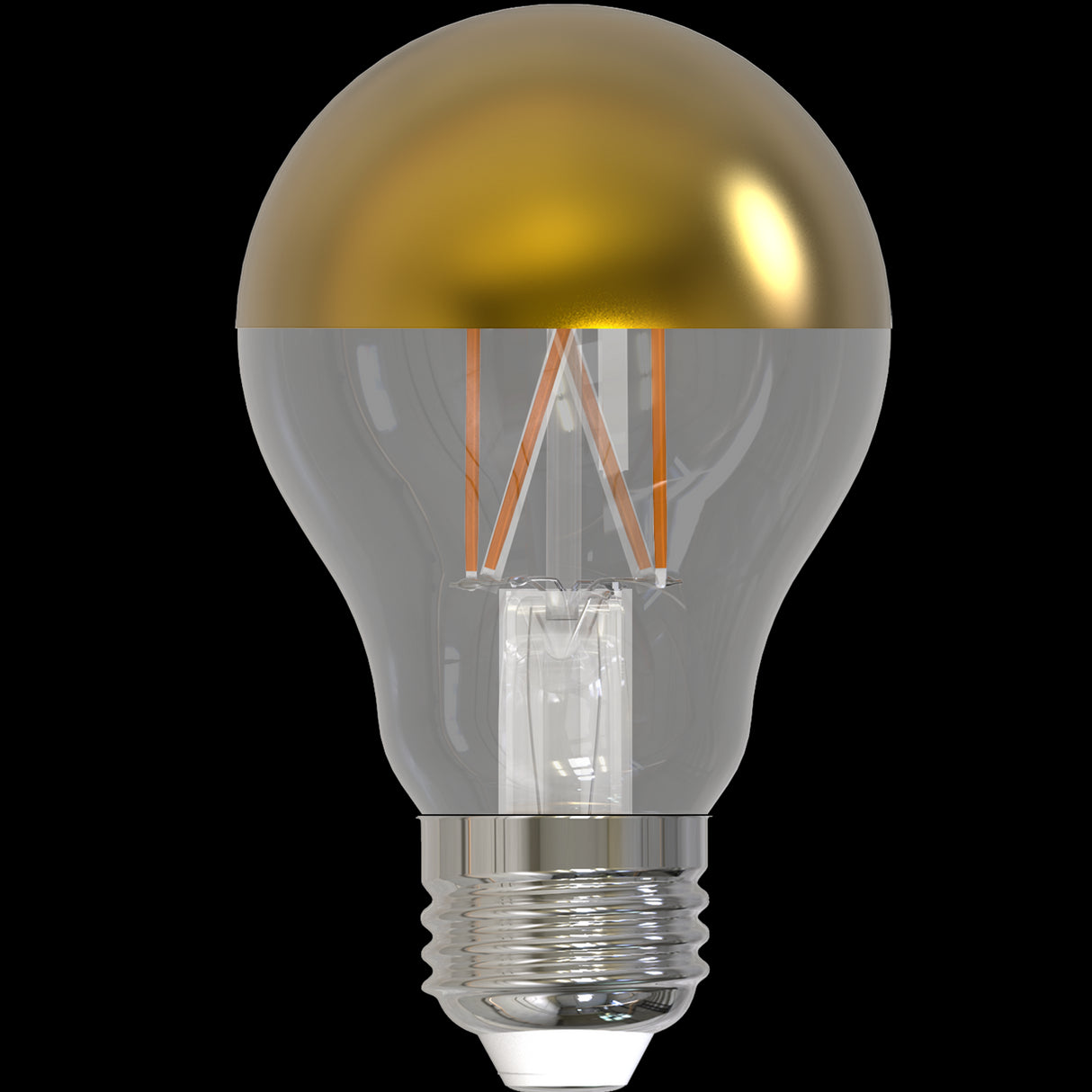 Bulbrite LED Filament 5 Watt Dimmable A19 Light Bulb with Half Gold Glass Finish and Medium (E26) Base - 2700K (Warm White Light), 400 Lumens