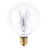 Bulbrite Incandescent Globe G16.5 Light Bulb with E12 base, Clear, 2700K