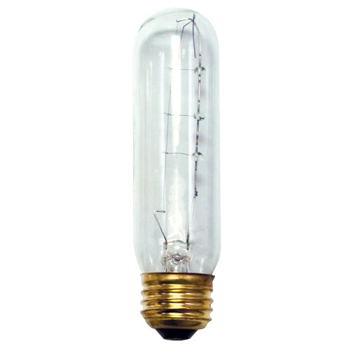 Bulbrite Incandescent Dimmable 40 Watt Tubular T10 Light Bulbs with Medium (E26) Screw Base, 2700K (Warm White Light)