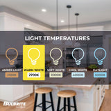 Bulbrite LED Filament 8 Watt Dimmable BR30 Light Bulb with Frost Glass Finish and Medium (E26) Base - 2700K (Warm White Light), 650 Lumens