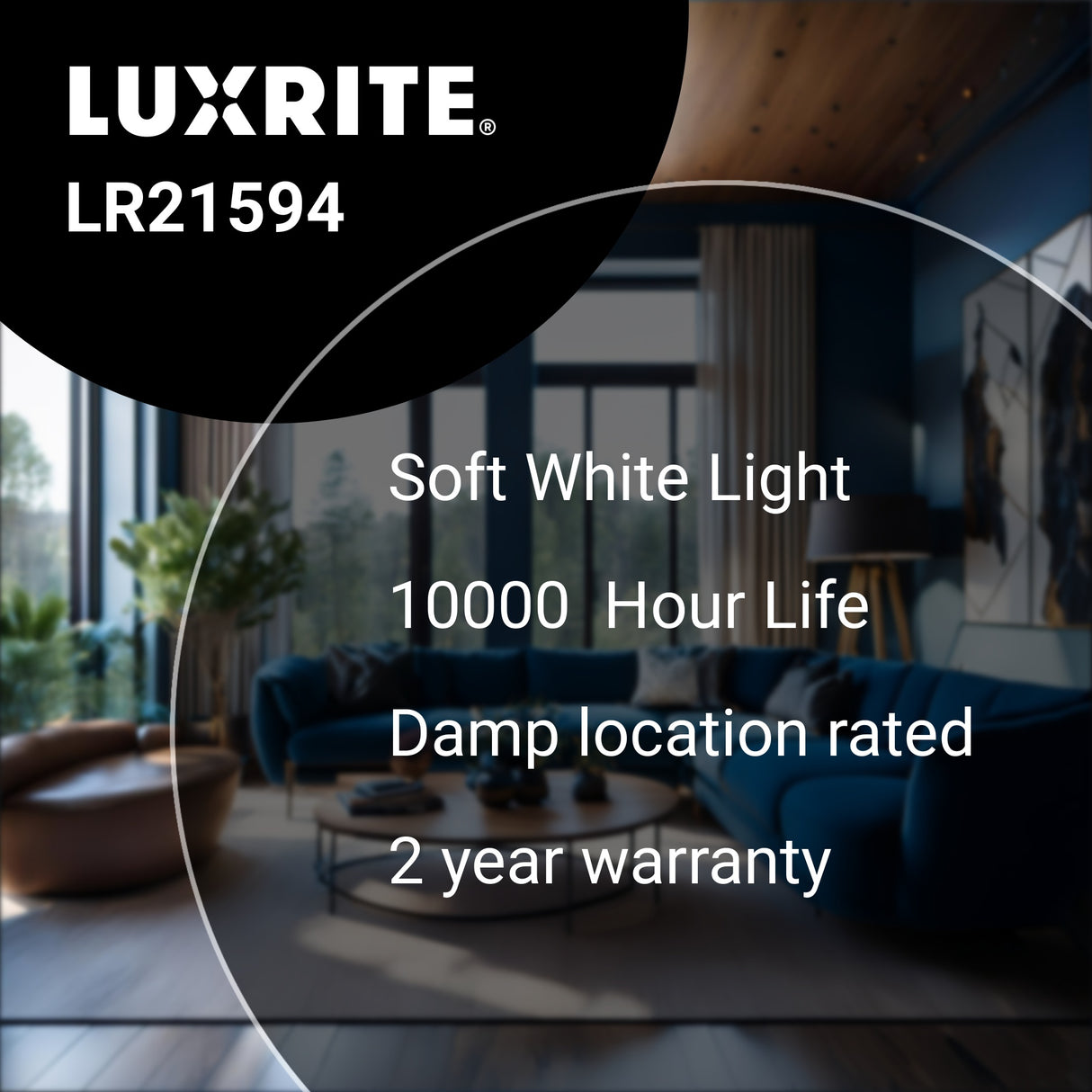 Luxrite LR21594, 5-Watt Torpedo Tip LED Light Bulb, E12 (Candelabra) Base, 3000k CCT Soft White, 500 Lumens