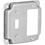 Mulberry Metal Products 11436U, 4 inch Square Galvanized Steel Toggle and Rocker Switch Electrical Box Cover