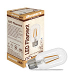 Bulbrite LED Filaments T14 Light Bulb with E26 base, Clear, 3000K, 450 Lumens