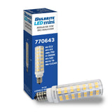 Bulbrite 6.5 Watt 120V Dimmable Clear T6 LED Mini Light Bulbs with Candelabra (E12) Base, 3000K Soft White Light, 700 Lumens