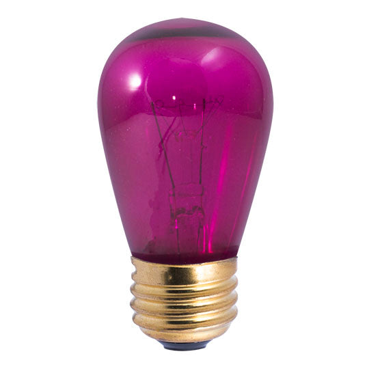 Bulbrite 11 Watt Dimmable S14 Incandescent Light Bulbs with Medium (E26) Base, Transparent Pink