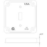 Mulberry Metal Products 11401U, 4 inch Square Galvanized Steel Toggle Switch Electrical Box Cover