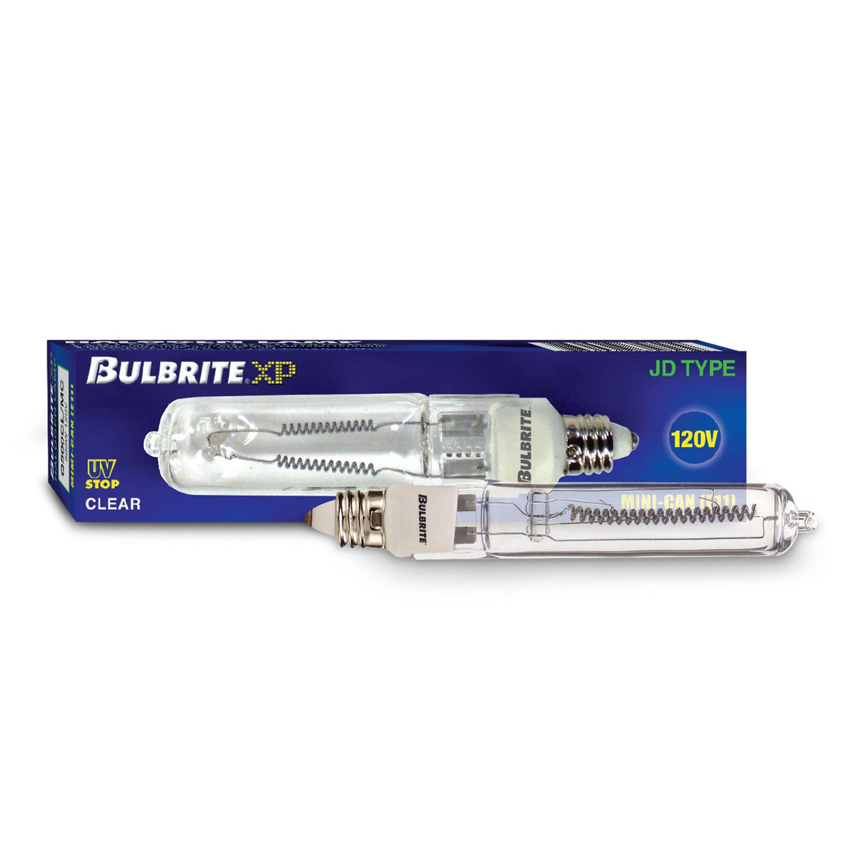 Bulbrite 500 Watt Halogen T4 Mini Bulb, Line Voltage Dimmable Mini-Candelabra Screw Base (E11) Soft White Light Bulb