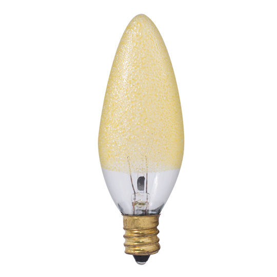 Bulbrite Incandescent Crystal Collection B10 Light Bulb with E12 base, Amber Ice