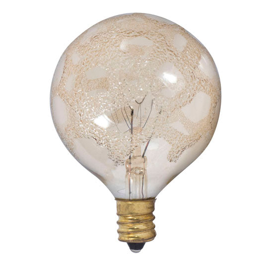 Bulbrite Incandescent Crystal Collection G16.5 Light Bulb with E12 base, Amber Marble