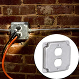 Mulberry Metal Products 11402U, 4 Inch Square Metal Electric Box Cover, Raised, Duplex Receptacle