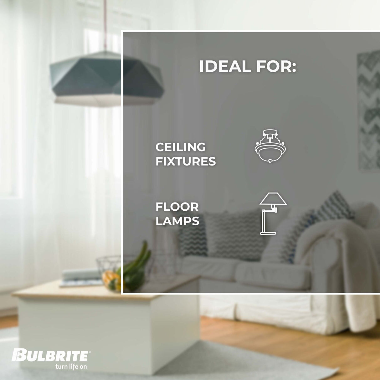 Bulbrite 8.5 Watt Dimmable Clear Filament A19 Medium (E26) LED Light Bulb - 800 Lumens, 3000K, and 90 CRI