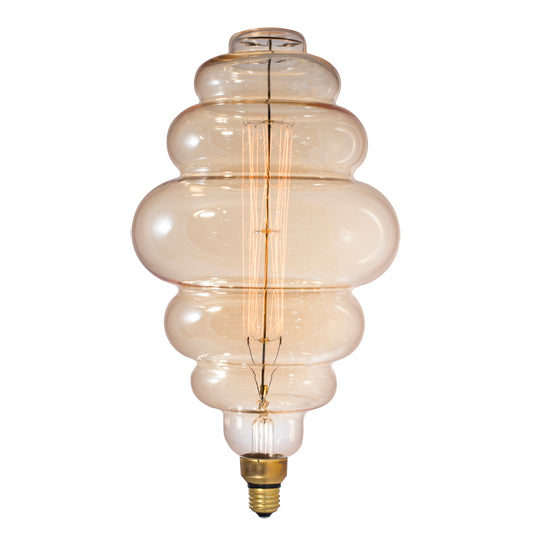 Bulbrite Grand Nostalgic Collection 60 Watt Dimmable Beehive Shape Oversized Decorative Incandescent Light Bulb with Medium (E26) Base, 2200K Amber Light, Antique Glass Finish