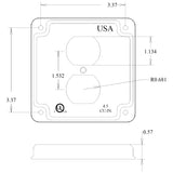 Mulberry Metal Products 11402U, 4 Inch Square Metal Electric Box Cover, Raised, Duplex Receptacle