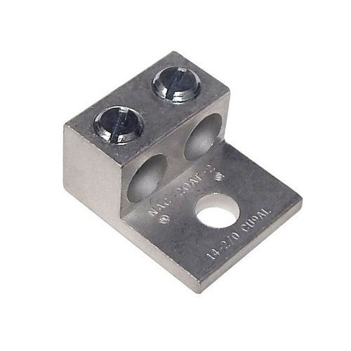 Morris Products 90814, Aluminum Mechanical Lugs Two Conductors - One Hole Mount 2/0-#14 Awg