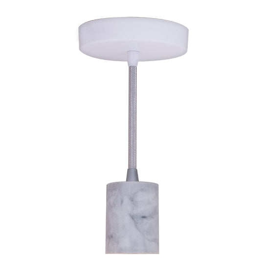 Bulbrite 1-Light White Natural Marble Pendant Socket and Canopy