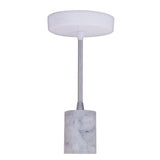 Bulbrite 1-Light White Natural Marble Pendant Socket and Canopy