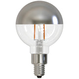 Bulbrite LED Filaments G16 Light Bulb with E12 base, Half Chrome, 2700K, 200 Lumens