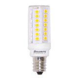 Bulbrite LED Filament 5 Watt Dimmable T6 Light Bulbs with Clear Finish and Candelabra (E12) Base - 3000K (Soft White Light), 550 Lumens