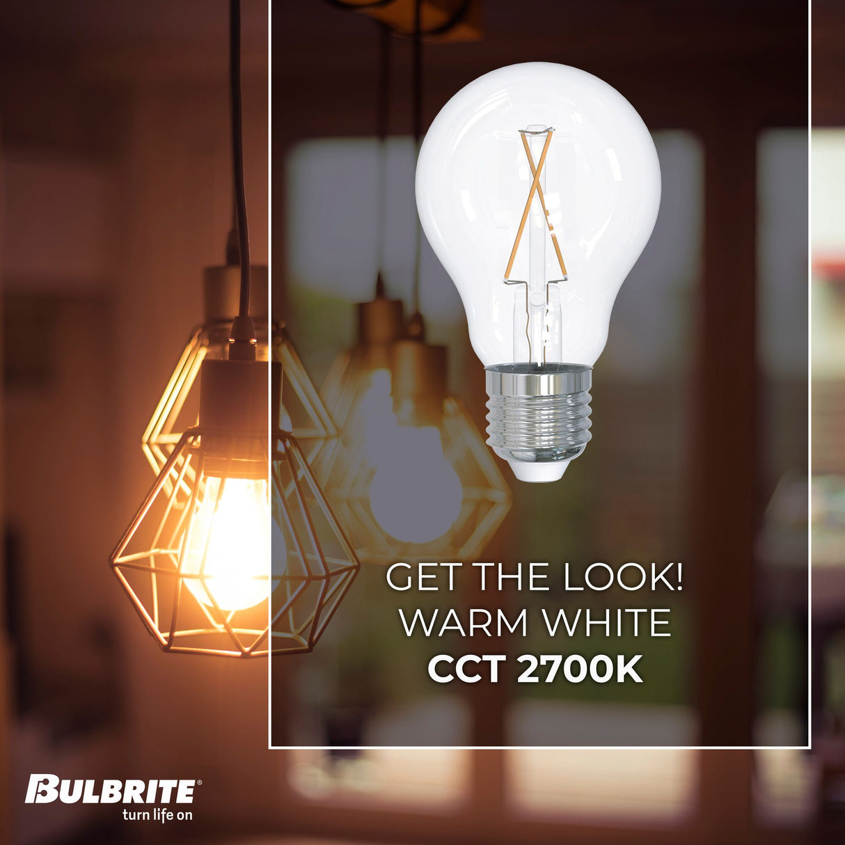 Bulbrite 2.5-Watt A19 Medium(E26)LED Bulb with Vintage Spiral Filaments, Clear,2700K,100 Lumens