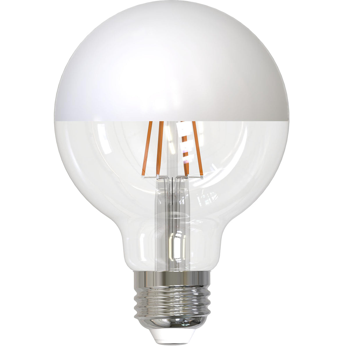 Bulbrite LED Filament 5 Watt Dimmable G25 Light Bulb with Half White finish and Medium (E26) Base - 2700K Warm White Light, 400 Lumens