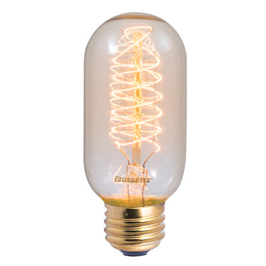 Bulbrite Incandescent 40-Watt Nostalgic Edison T14 Tubular Light Bulb, Vintage Spiral Filament