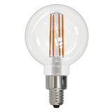 Bulbrite 776873, 4.5 Watt Dimmable Clear Filament G16 Candelabra (E12) LED Bulb - 350 Lumens, 2700K, and 80 CRI