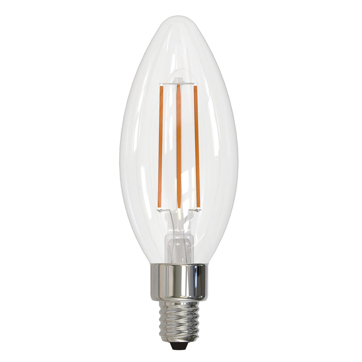 Bulbrite LED Filament 5.1 Watt Dimmable B11 Light Bulb with Clear finish and Candelabra (E12) Base - 4000K Cool White Light, 500 Lumens