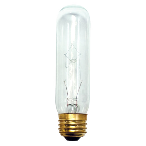 Bulbrite Incandescent Showcase, Aquarium T10 Light Bulb with E26 base, Clear, 2700K