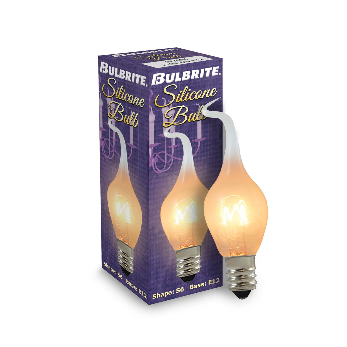 Bulbrite 6 Watt Dimmable Silicone S6 Candelabra (E12) Incandescent Bulb, 2700K