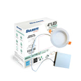 Bulbrite LED Recessed Downlights, Remote Metal Jbox, White Round - Baffled Trim - Ultra Slim, 3000K, 650 Lumens