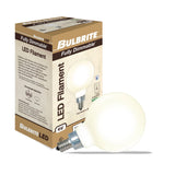 Bulbrite LED Filament 4 Watt Dimmable G16 Light Bulbs with Milky Finish and Candelabra (E12) Base - 3000K (Soft White Light), 360 Lumens