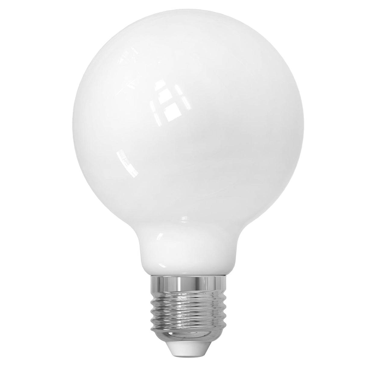 Bulbrite LED Filament 8.5 Watt Dimmable G40 Light Bulb with Milky finish and Medium (E26) Base - 5000K Soft Daylight, 800 Lumens