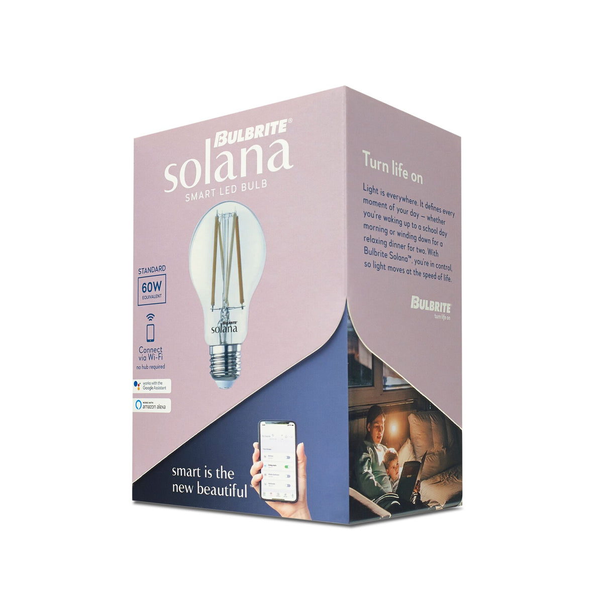 Bulbrite Solana 60 Watt Equivalent A19 Smart WiFi Connected 90CRI LED Edison Filament Light Bulb