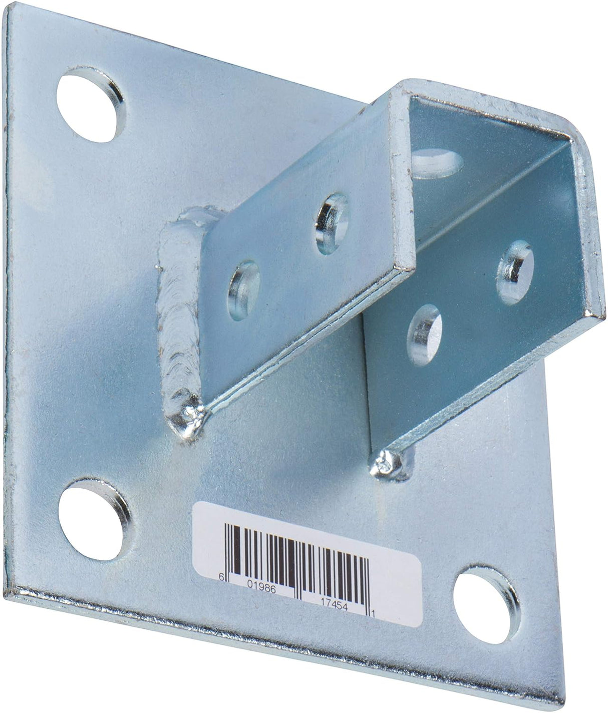 Morris-17454, 6 Inch Post Base Single Channel 4 Hole Square for 1-5/8" Strut, Post Base with 4 holes